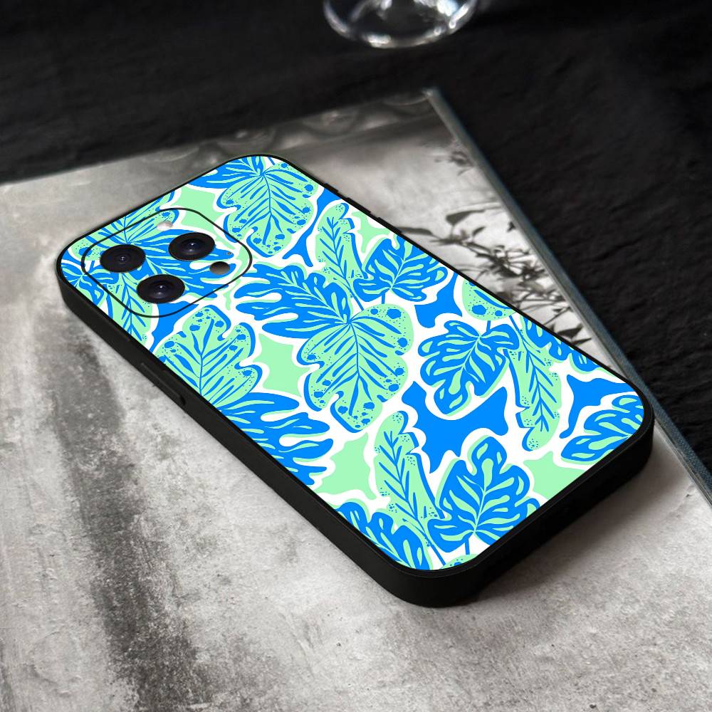 

Pure Color Flowers Watercolor Graffiti Phone Case Black Silicone Soft Shell For IPhone 17 16 15 14 13 12 11 Air Pro Max Plus iphone 13