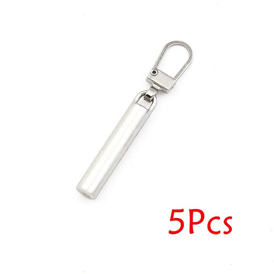 5 Stück abnehmbare Metall-Reißverschluss-Abzieher Reißverschluss-Schieber Kopf Reißverschluss-Zuglasche DIY Nähen Taschen Daunenjacke Reißverschlüsse Schieber-Reparatur-Sets