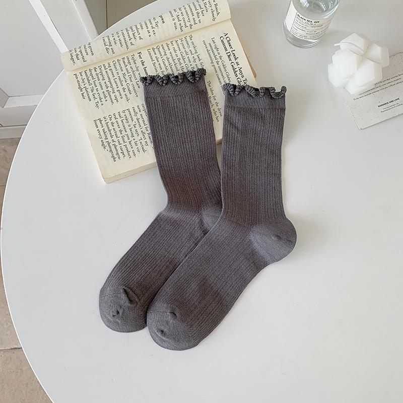 

Женские летние тонкие сетчатые дышащие влагоотводящие однотонные повседневные бесшовные носки-гольфы 1 pair темно серый