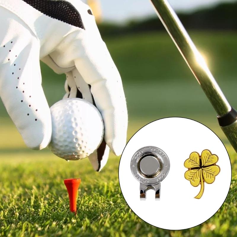 Metal Golfs Markers, Assorted Pattern Metal Hat Clip Set with Golfs Markers
