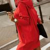 Felpa con cappuccio da donna, in lana, sportiva, con cerniera, decorazione, tinta unita, a maniche lunghe, più velluto, giacca casual calda, maglione con cappuccio, da donna, taglia grande, S-5XL