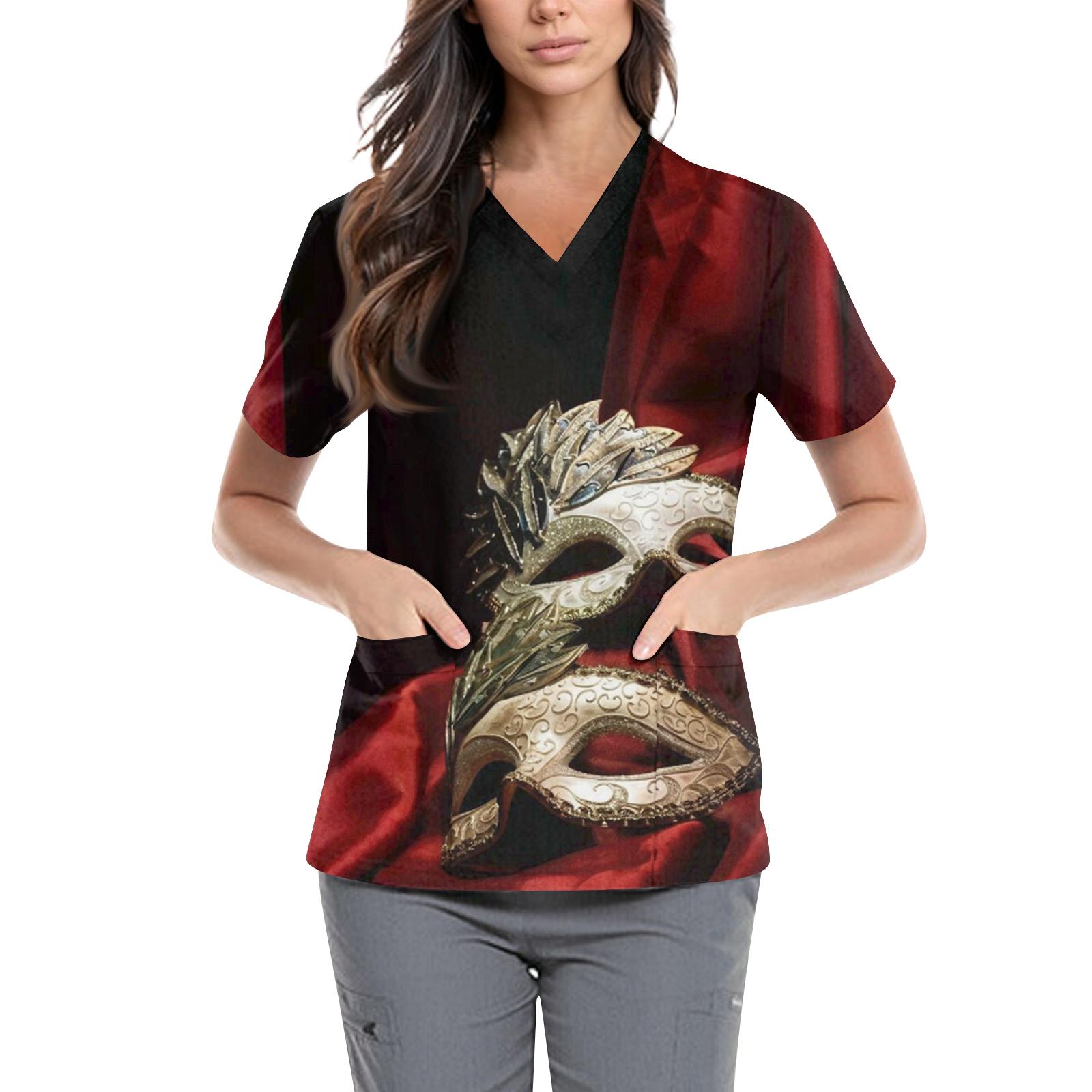 

Женский карнавальный наряд с тематическим узором маски, топ для сиделки L