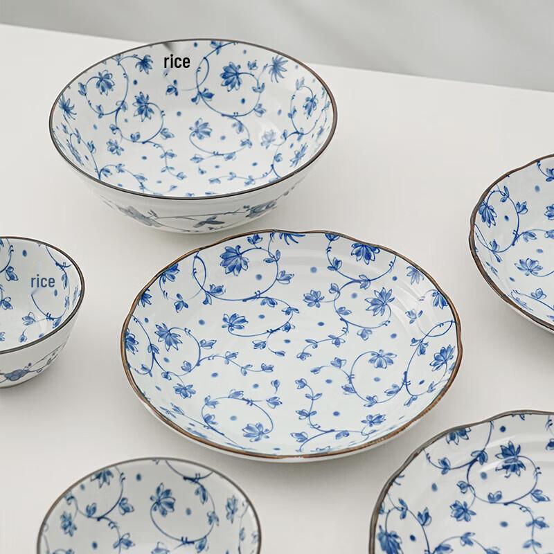 Mino Yaki Auspicious Cherry 6-Piece Dinnerware Set