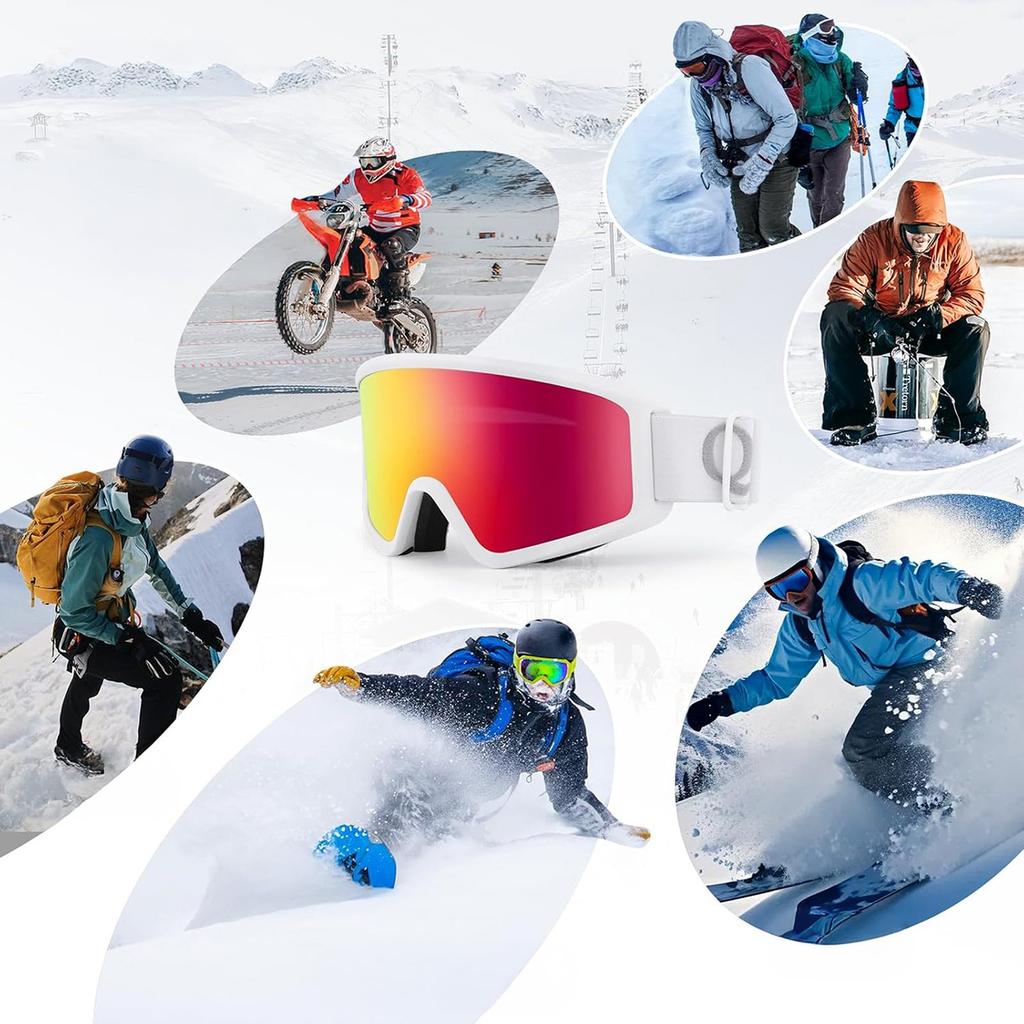 Gogle narciarskie nieparujące dla dorosłych UV400 - białe