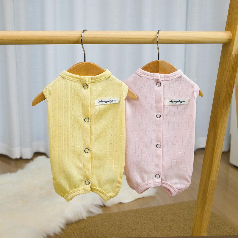 Girls Dog Clothes Spring Summer Wrapped Belly Jumpsuit Onesie For Small Dogs Chihuahua York Puppy Surgical Gown Pajamas Overalls