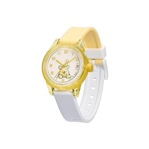 Citizen Q&Q Smile Solar Disney Collection Winnie the Pooh Watch, Solar-Powered, Analog, 10 ATM Water Resistant, Urethane Strap, R03A-514VK, Women's, W