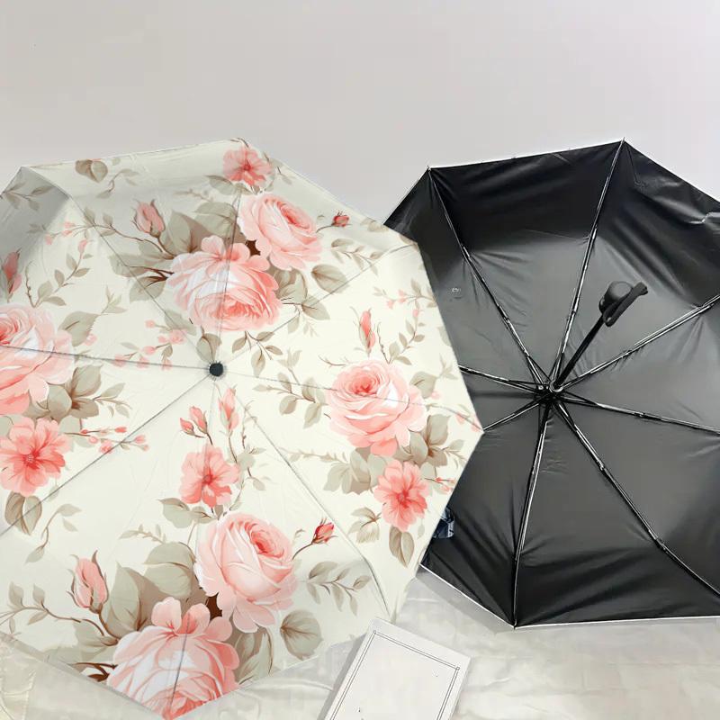 1pc Floral Pattern Pattern Umbrella  Automatic Opening and Closing Umbrella, High Quality Umbrella, Ideal Gift for Her 366