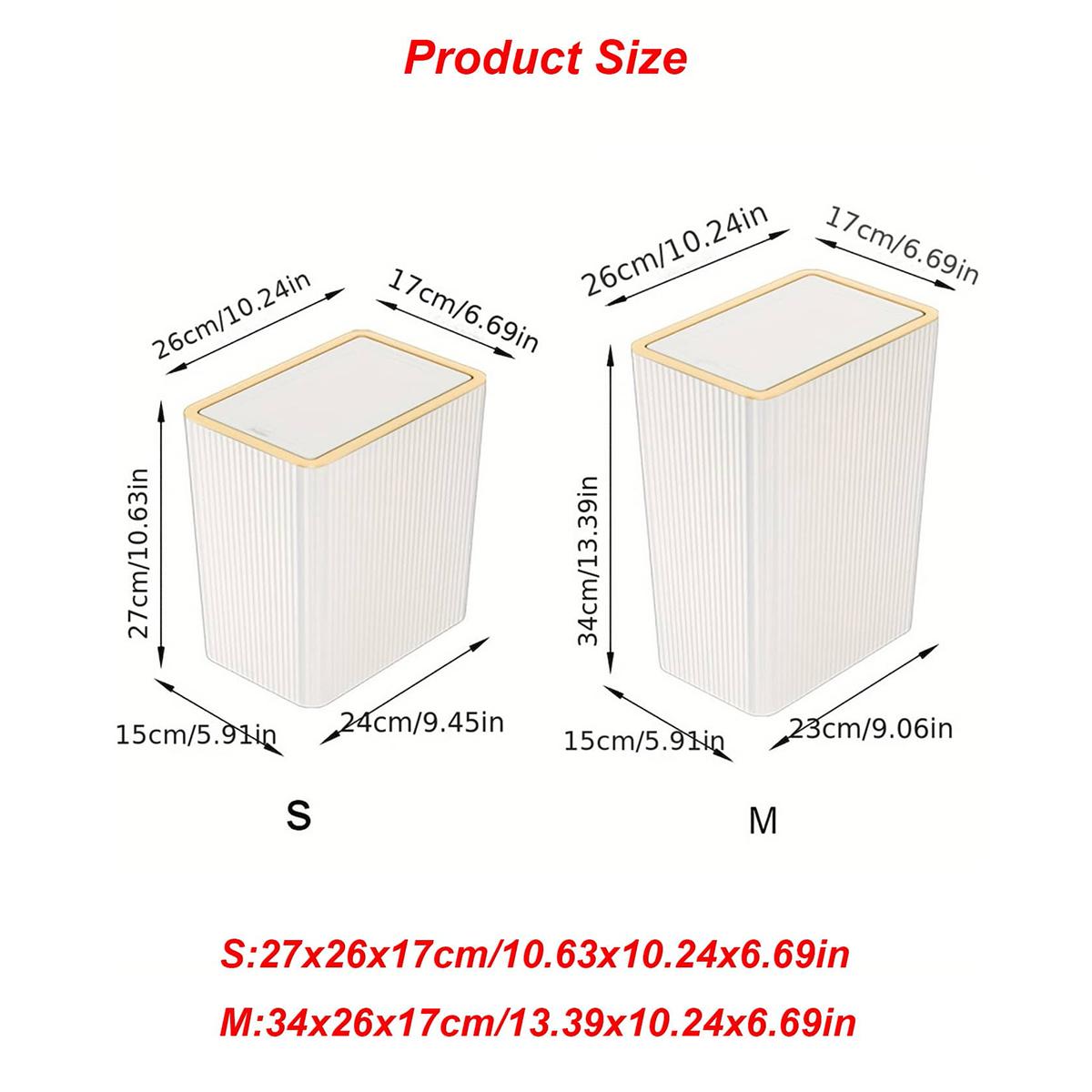 

1шт пресс-типа крышка мусорного бака для дома ванная комната, спальня, гостиная, кухня S белый