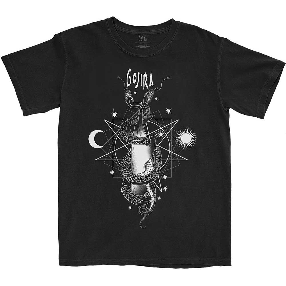 Gojira Celestial Snakes T-shirt Small Black Unisex T-Shirt XL