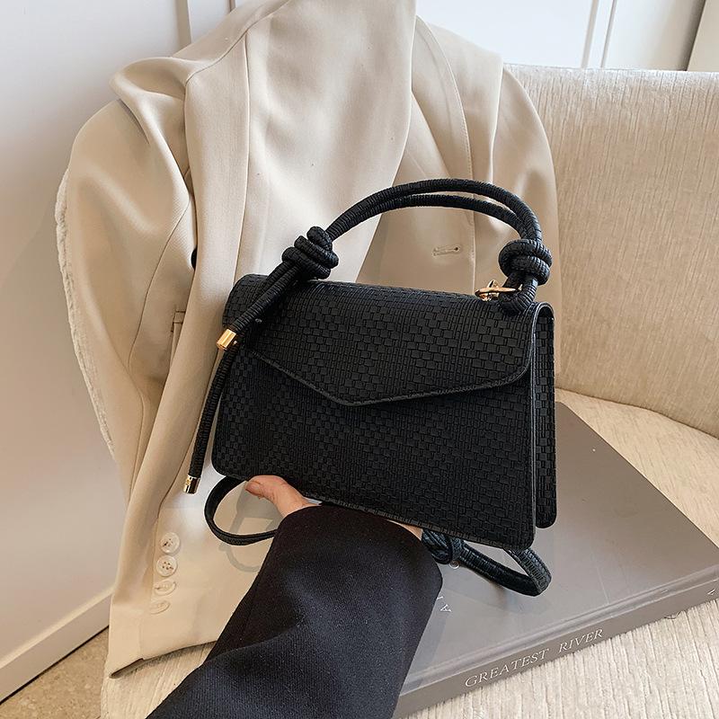

Высококачественная сумка-мессенджер, модная женская сумка через плечо, плетеная вручную чёрный