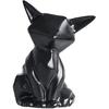 Ceramic Cat Figurine Loving Cat Statue Cat Desk Decoration for Home Office Table Desktop Ornaments - Black, S