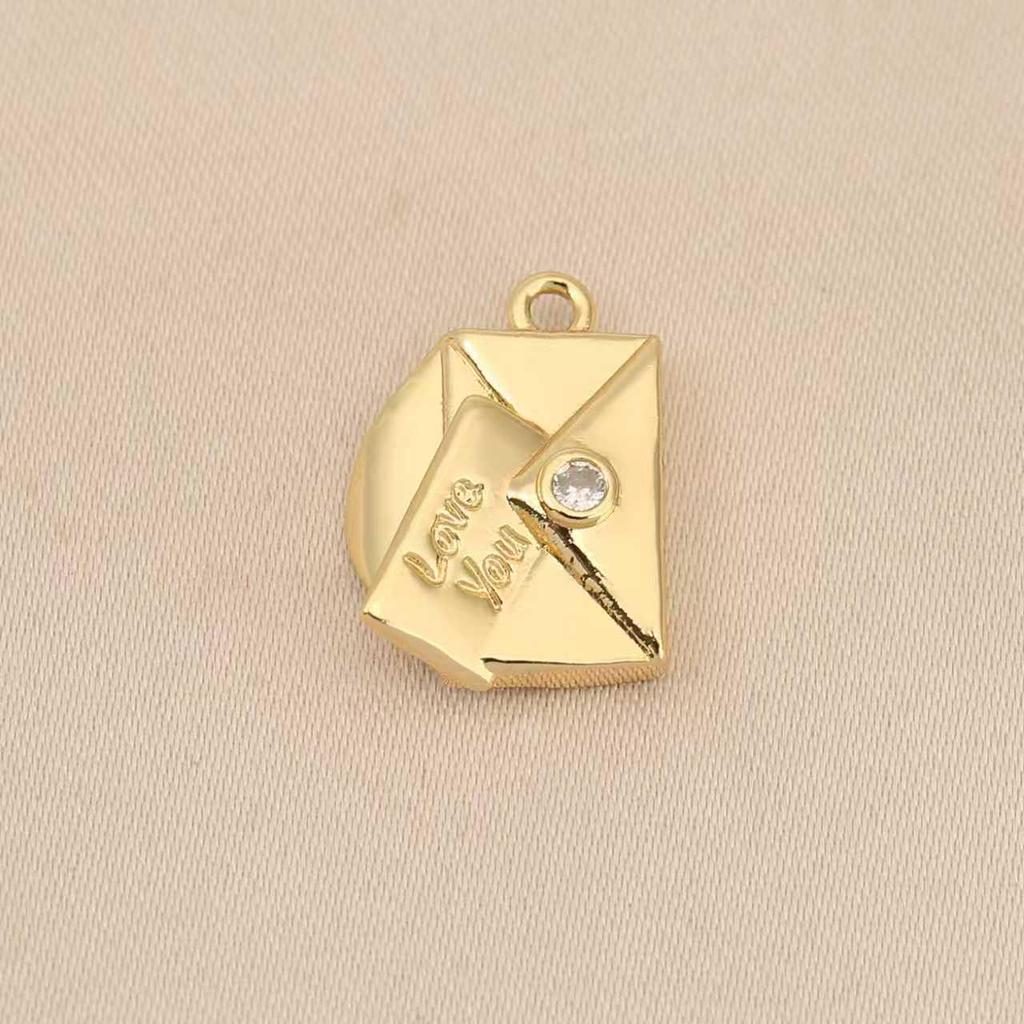 Liangfei European & American 18K Gold-Plated Envelope Love Letter Pendant - Handmade Creative Couple Jewelry Accessory