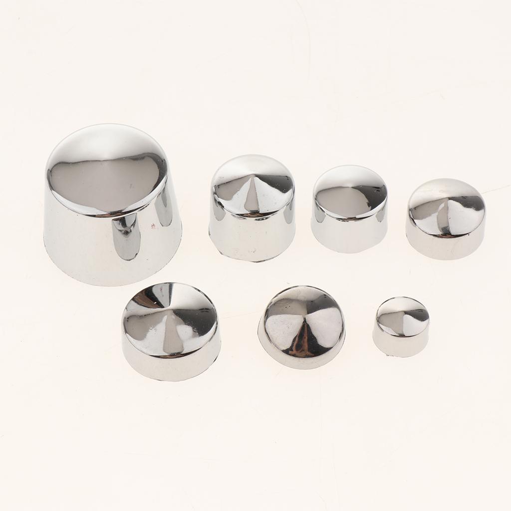 87x Motorcycle Chrome ABS Bolt Toppers Caps