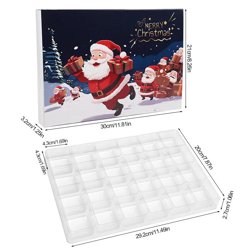 24Grids Christmas Countdown Advent Calendar Empty Boxes DIY Fillable Surprise Gift Box for Kids Christmas Festival New Year 2026