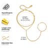 Luxury Minimalist Gold Plated Hand Chain Bracelets for Women, Thin Chain Finger Ring Bracelet, Elegant Stainless Steel Jewelry