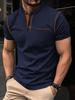 Herren Sommer Poloshirt Uni Kurzarm Umlegekragen T-Shirt Lässig Geknöpft Rundhals Top
