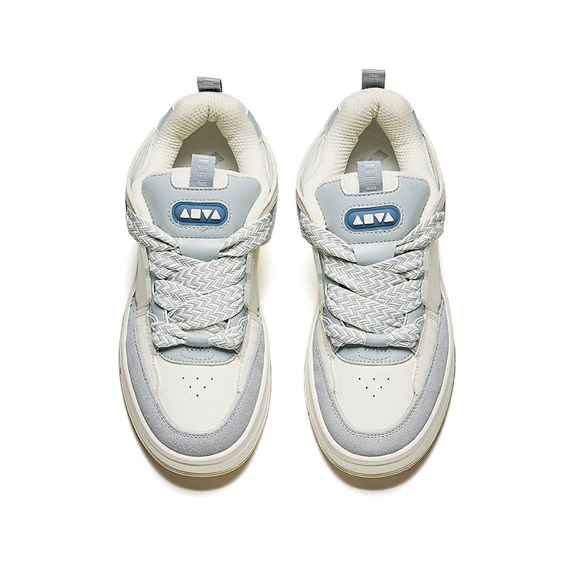 Anta Life Collection Anti-Slip And Wear-Resistant Breathable Low-Top Skateboard Shoes Women's White Gray Sneakers