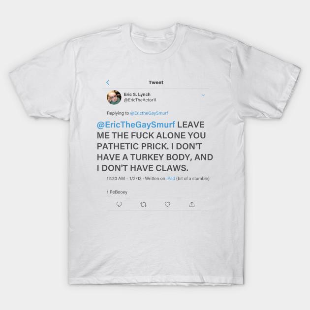 

Men Black Print T-shirt Eric The Actor Tweet No-Cut Transfer Paper Print Cotton Tshirt M білий
