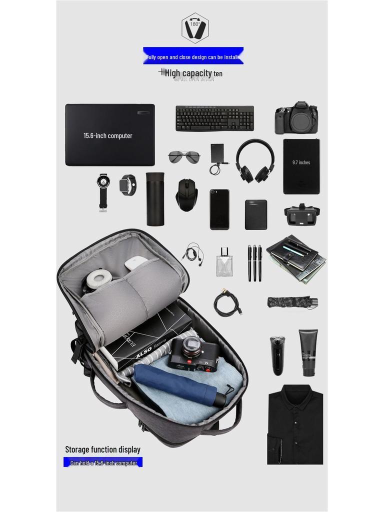Expandable Waterproof Multi-Function Laptop Backpack for Commuting and Business
