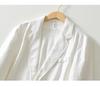 Men's Casual Cotton and Linen Solid Color Single-Layer Suit Jacket