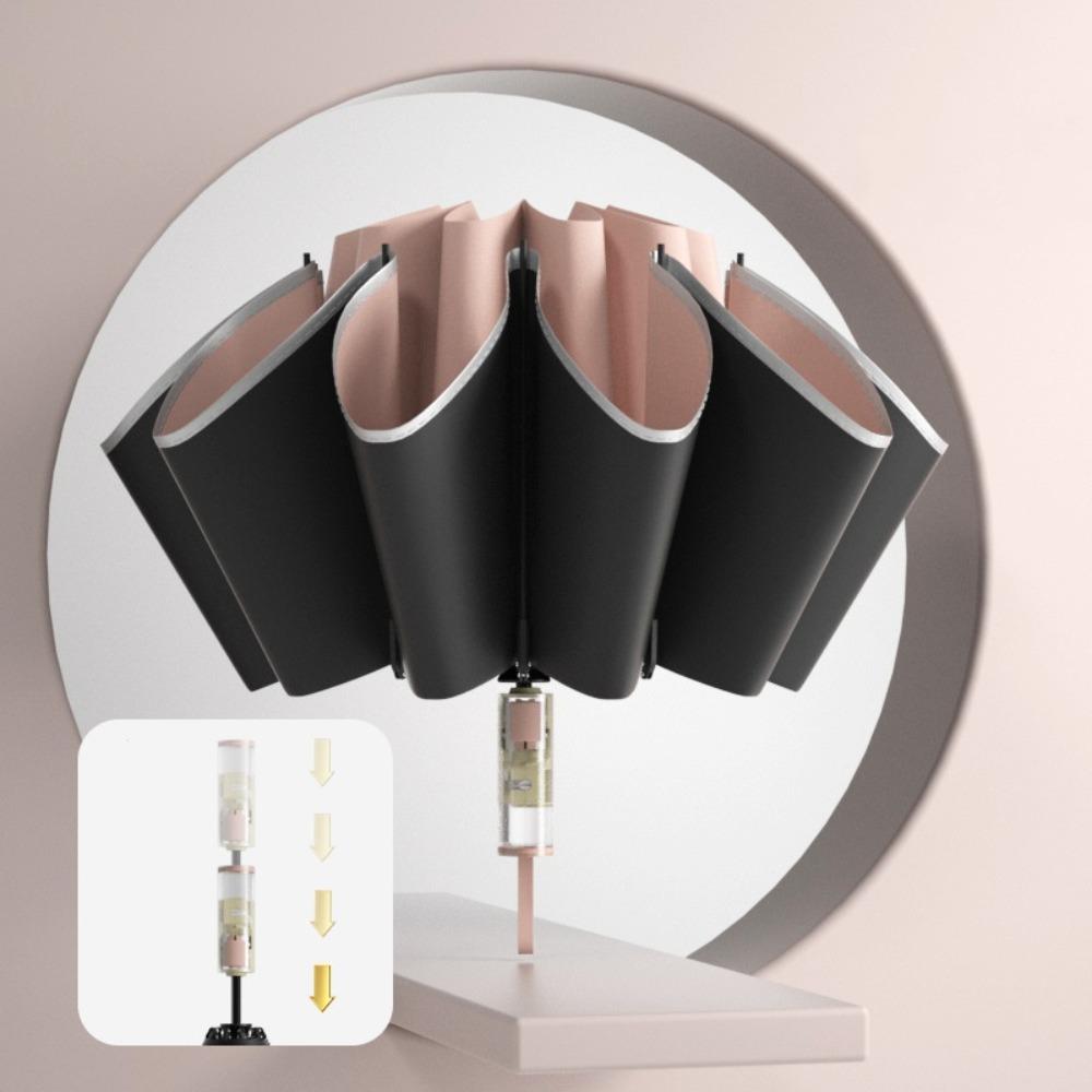 Reverse Folding UV Umbrellas Reflective Stripe Rain Umbrella Automatic Umbrella  Storm Resistant