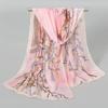 Luxury Chiffon Silk Scarf Spring Summer Scarf Women Head Scarf Beach Shawls Bandana headband muslim hijabs Black Scarf/Scarves