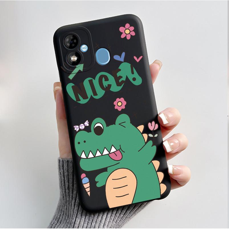 

Printed Phone Case For Itel A33 Plus/Itel P33 Plus Capa Coque Soft Silicone Black Shell Cover Cute Flower Cartoon Casing Fundas Itel A33 Plus