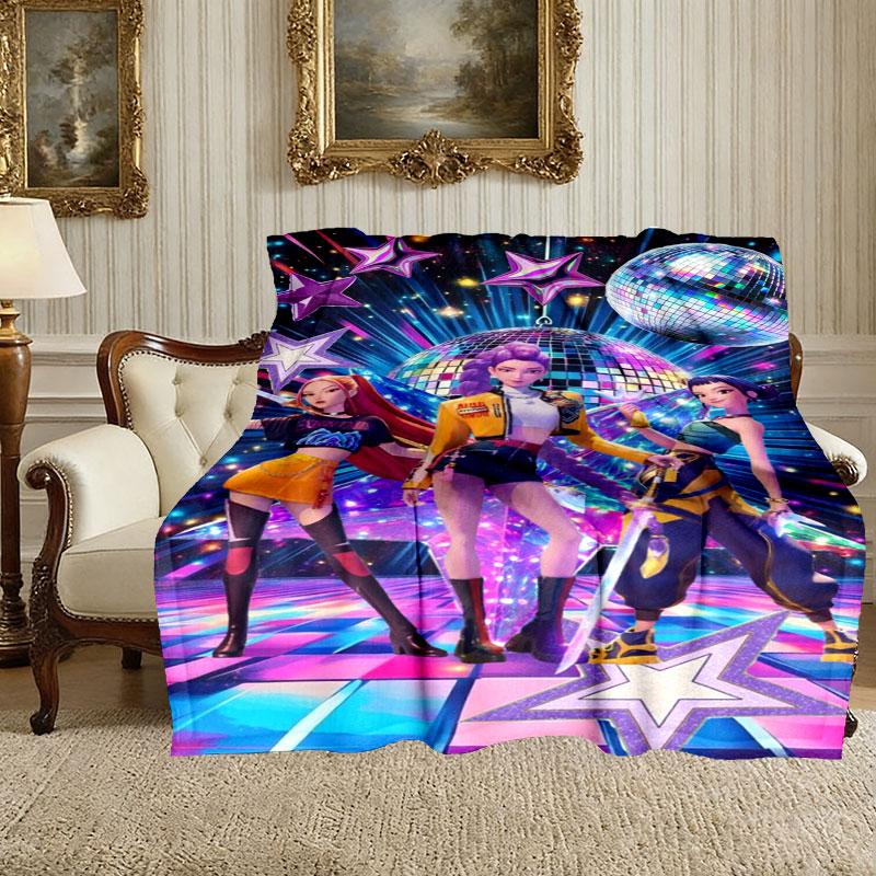 1pz Coperta Kpop Demon Hunters Accogliente, Coperta Stampata Leggera e Resistente, Perfetta per Casa, Divano, Letto, Picnic, Viaggio, Ufficio