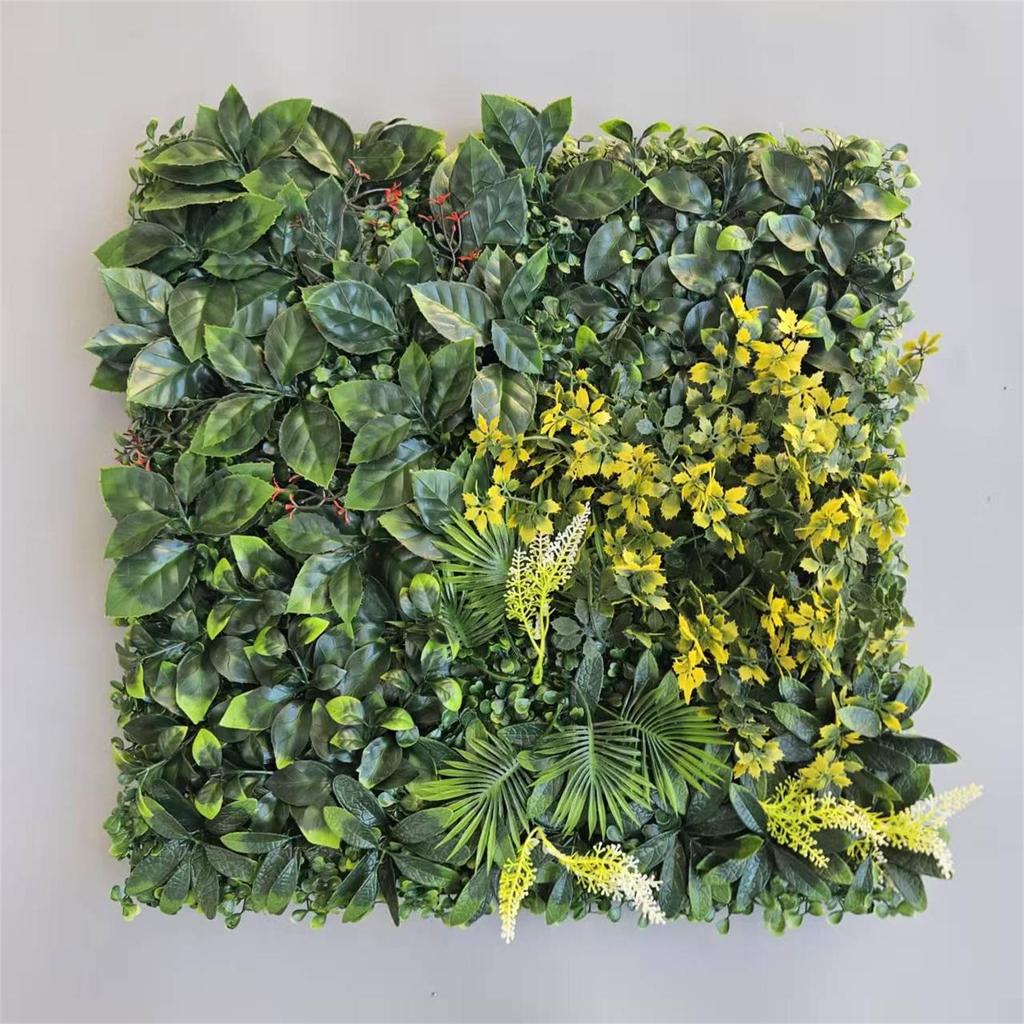 50×50cm Artificial Green Plant Wall - Plastic Vertical Garden, Fake Flower Wall, Synthetic Turf Background