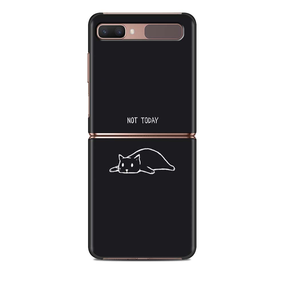 Lustige schwarze Katze, süße Luxus-Falthülle für Samsung Z Flip, Handyhülle für Galaxy Z Flip, Z Flip3 5G, Rückseite, Fundas