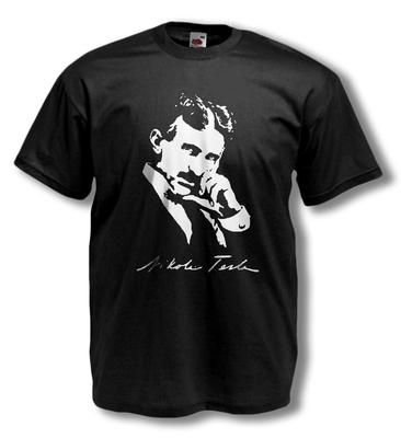 NICOLA TESLA 100% Cotton T-shirt Mens Tees Top - Genius Inventer / Futurist Engineer - Mens Coloured Tee's