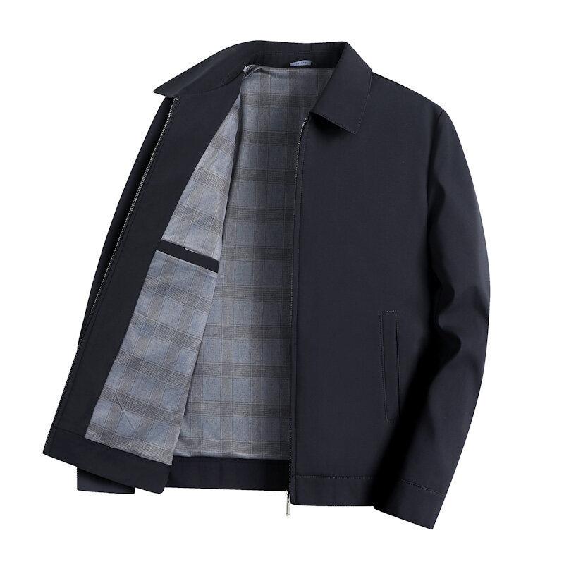 Business Middle-aged and Elderly Jacket Casual Top Dad Coat Spring Civil Servant Administrative Men Lapel Cadre