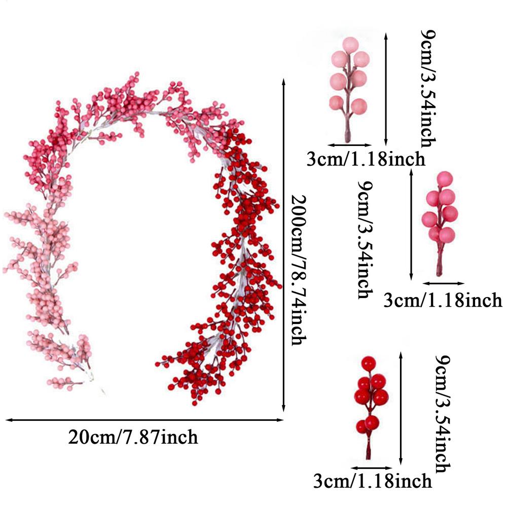Berry Garland For Christmas Bendable Adjustable Flexible Artificial Berry Garland For Indoor For Indoor Porches Fireplaces