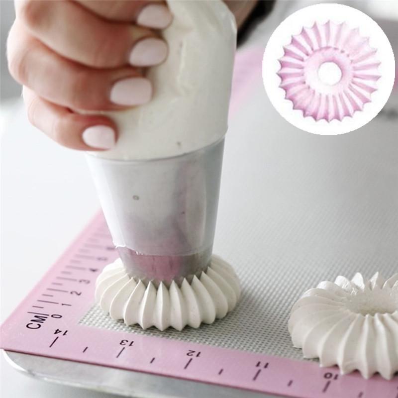 Stainless Steel Romia Ring Cookie Piping Tip with Plastic Bag Large Tip Set A