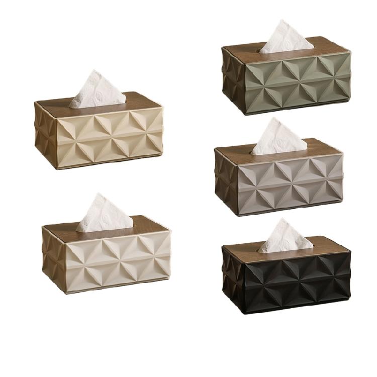 Wood And Plastic Tissue Box Ideal For Household Or Business Paper Towel Holder For Countertop Decoration