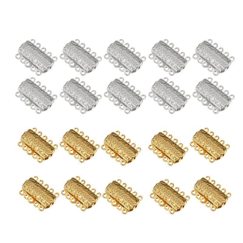 Schmuckverschlüsse aus Edelstahl, 20 Verbinder mit Endbefestigungspunkten zum Herstellen und Reparieren von Armbändern und Halsketten