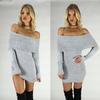 Abito Maglione Sexy A Spalla Scoperta Asimmetrico in Maglia Slim da Donna Autunno Inverno Europeo 2026