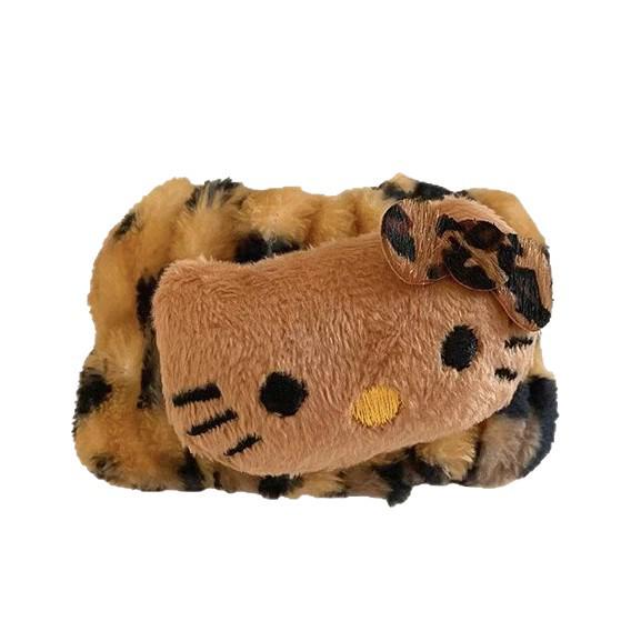 Leopard Print Hello Kitty Quick-Dry Absorbent Hair Tie & Wristband
