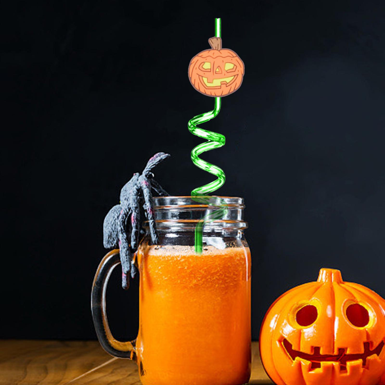 

8 Pack Reusable Straws for Halloween Kids Parties And Gatherings зелений