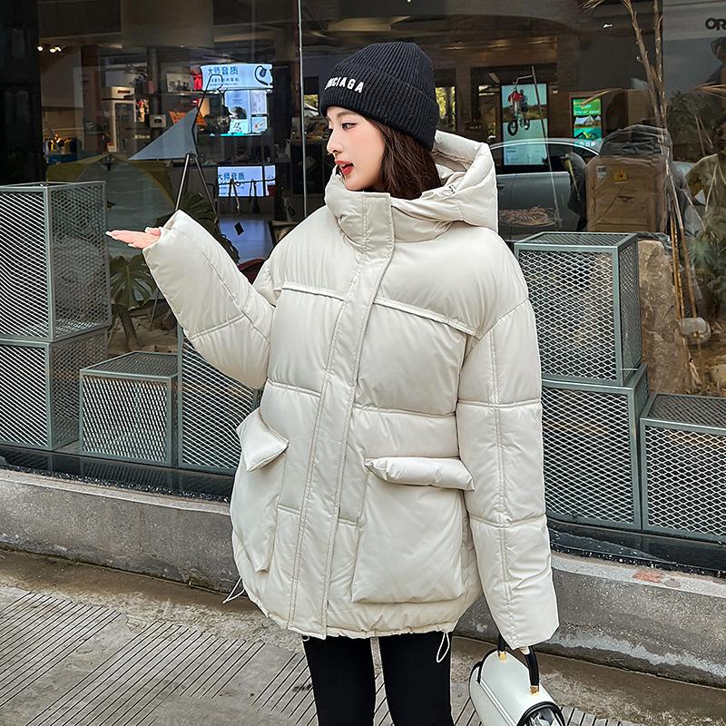 2025 Winter New Cotton-padded Clothes Hooded Women's Versatile Fashion Loose Cotton-padded Clothes Foreign-style Cotton-padded Jackets