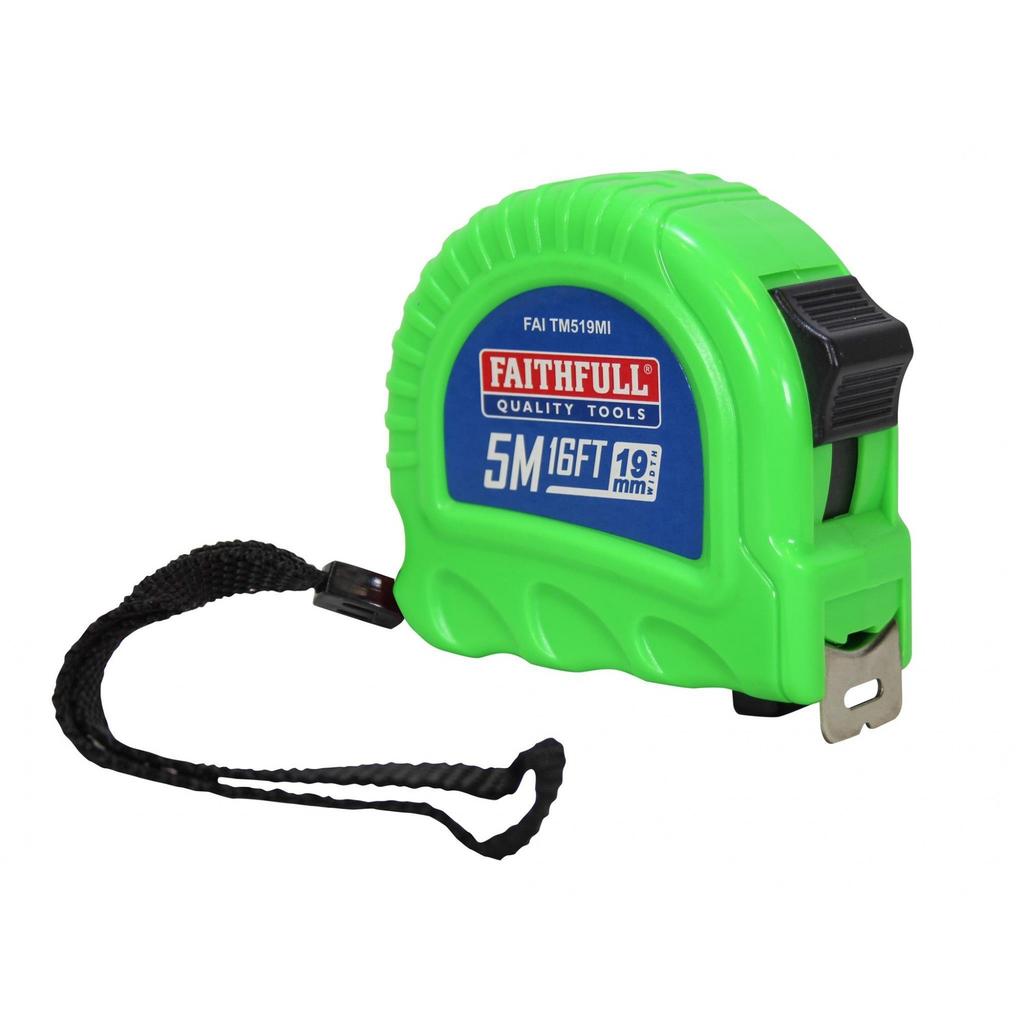 Faithfull Twin Lock Tape Measure 5m/16ft (width 19mm)