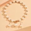 Faux Pearl Decor Necklace & Drop Earrings