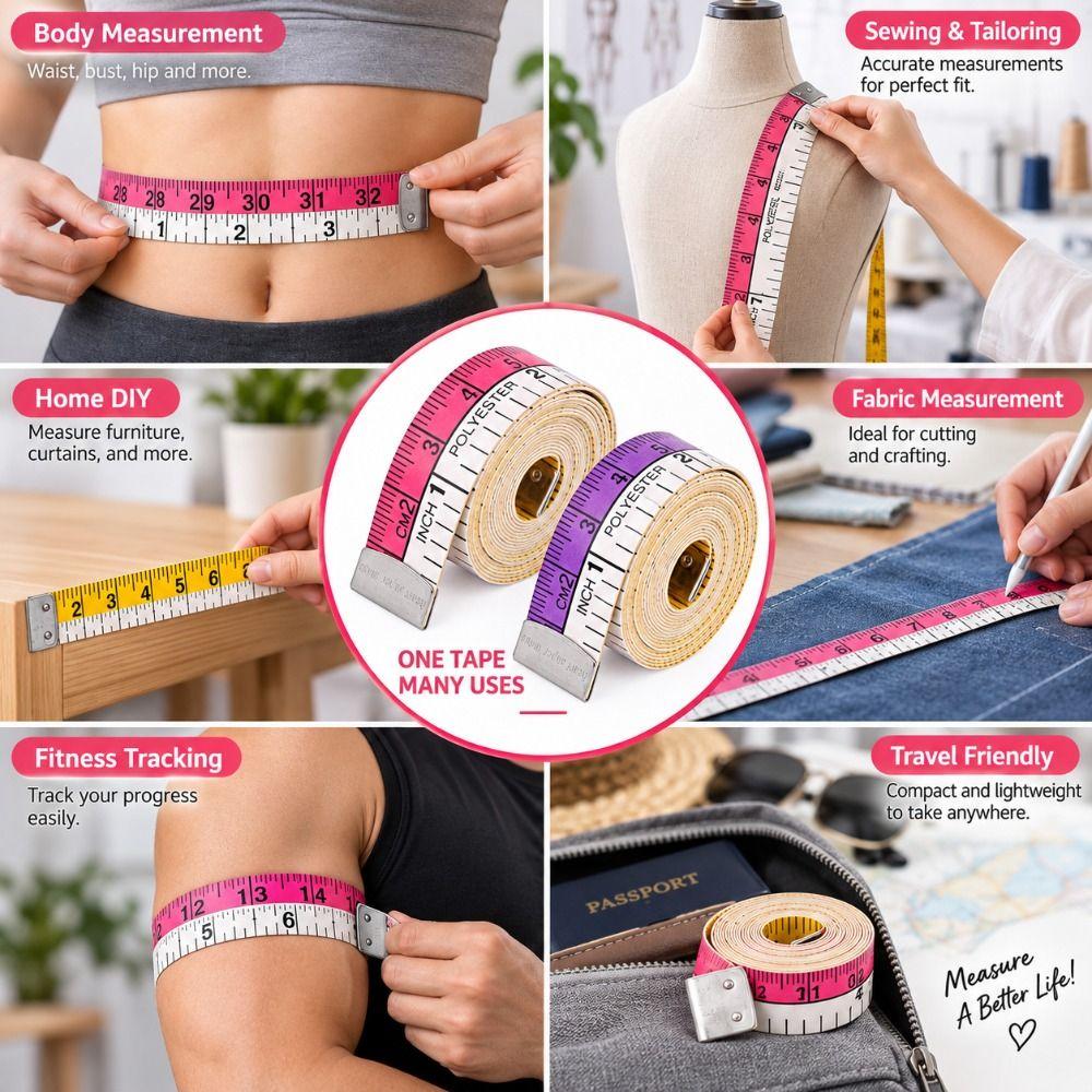Flexible Soft Tape Measures Clothes Tailor Ruler for Sewing and Body Measurements