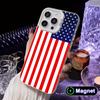 USA America Flag White Translucent MagSafe Mobile Phone Case for iPhone 17 16 15 14 13 12 11 X XR XS Air Pro Max Plus Cover