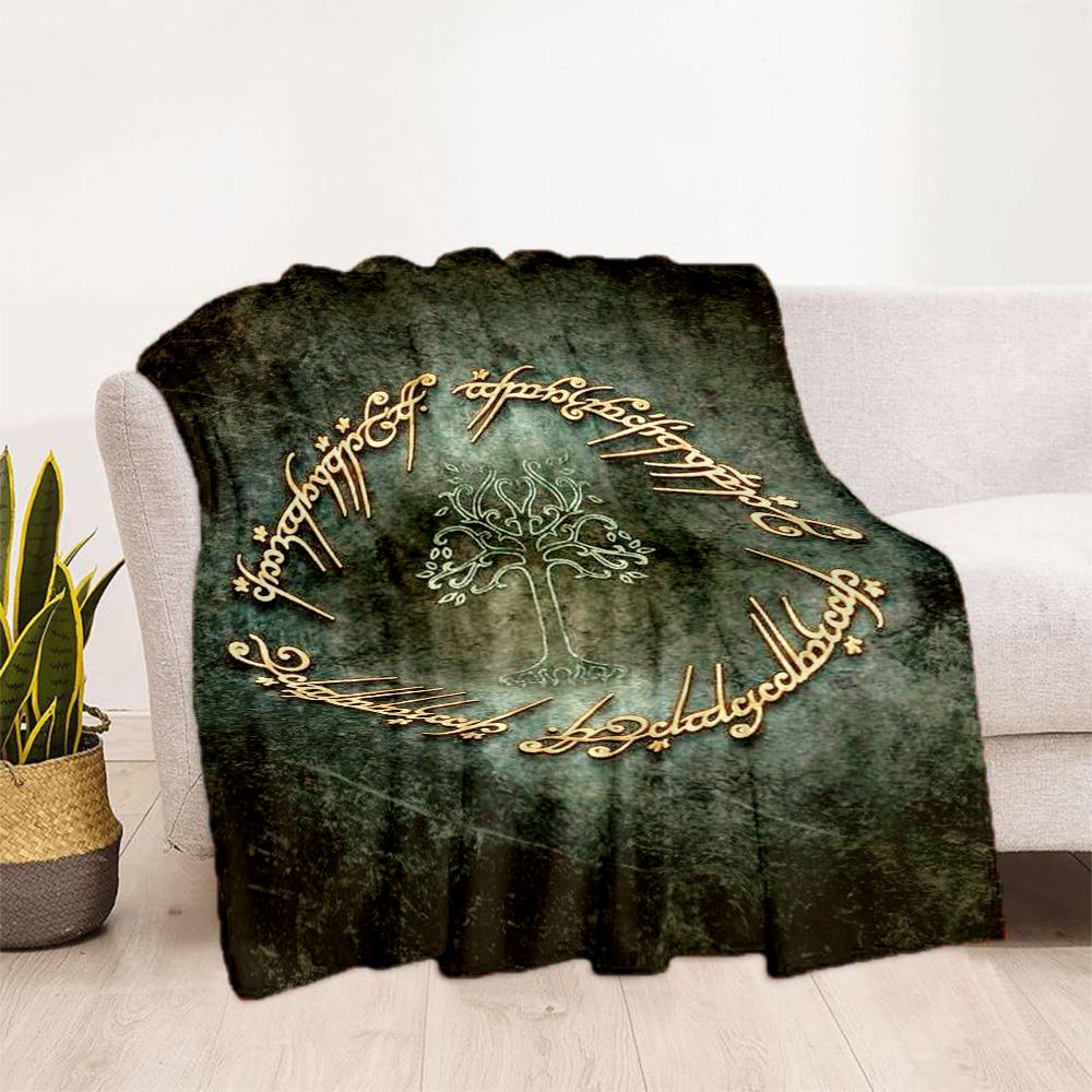 Lord Of The Rings Symbol Flannel Blanket-Soft and Suitable for Sofas,Beds,Offices,Travel,All Seasons,Great Gift for Holidays and Birthdays.