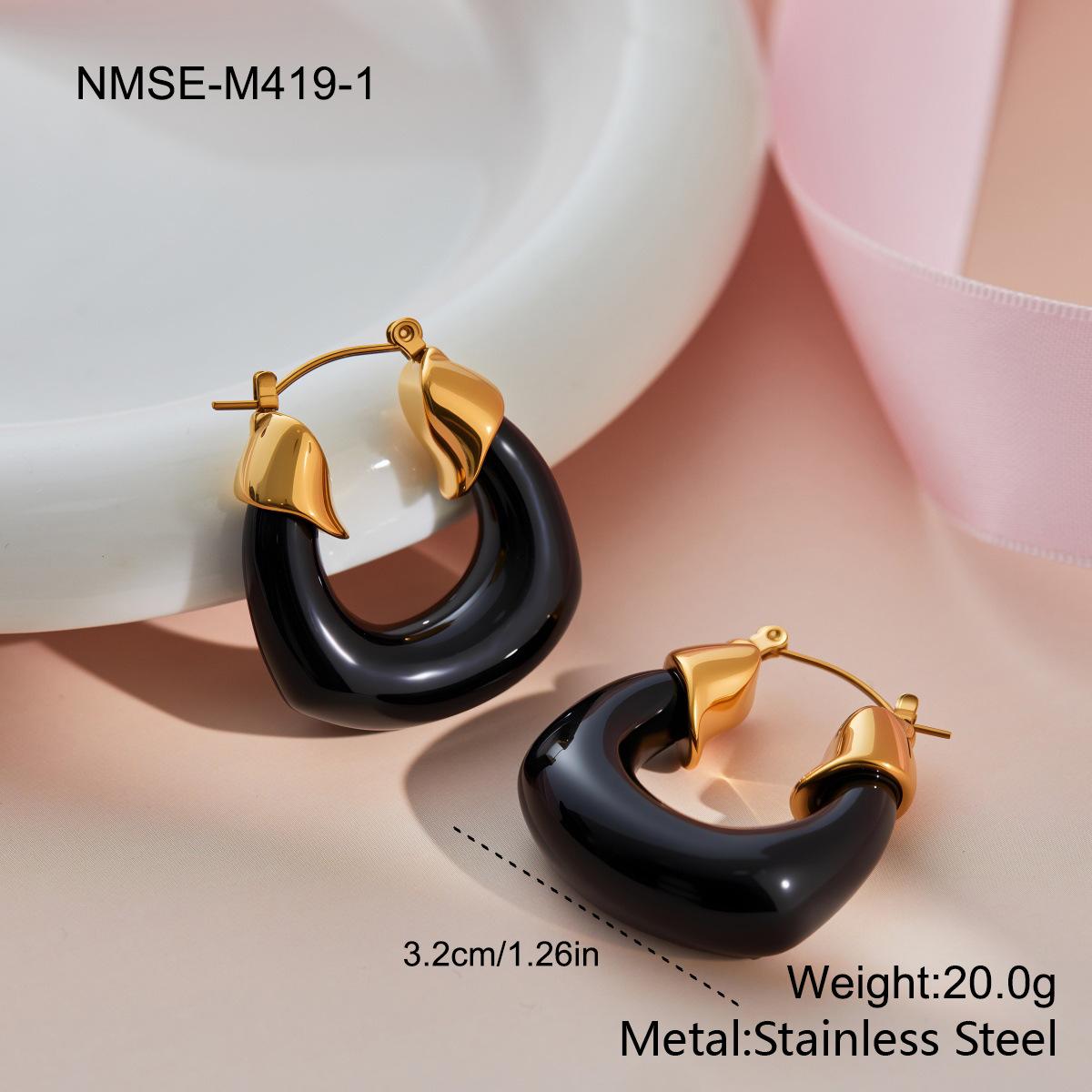 GEMCHIC Women s Stainless Steel Resin Earrings Amber Geometric Acrylic Stud Earrings Fashion Jewelry