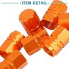 ACROPIX Tire Stem Valve Caps Dustproof Hexagon Universal Orange 8 Pcs