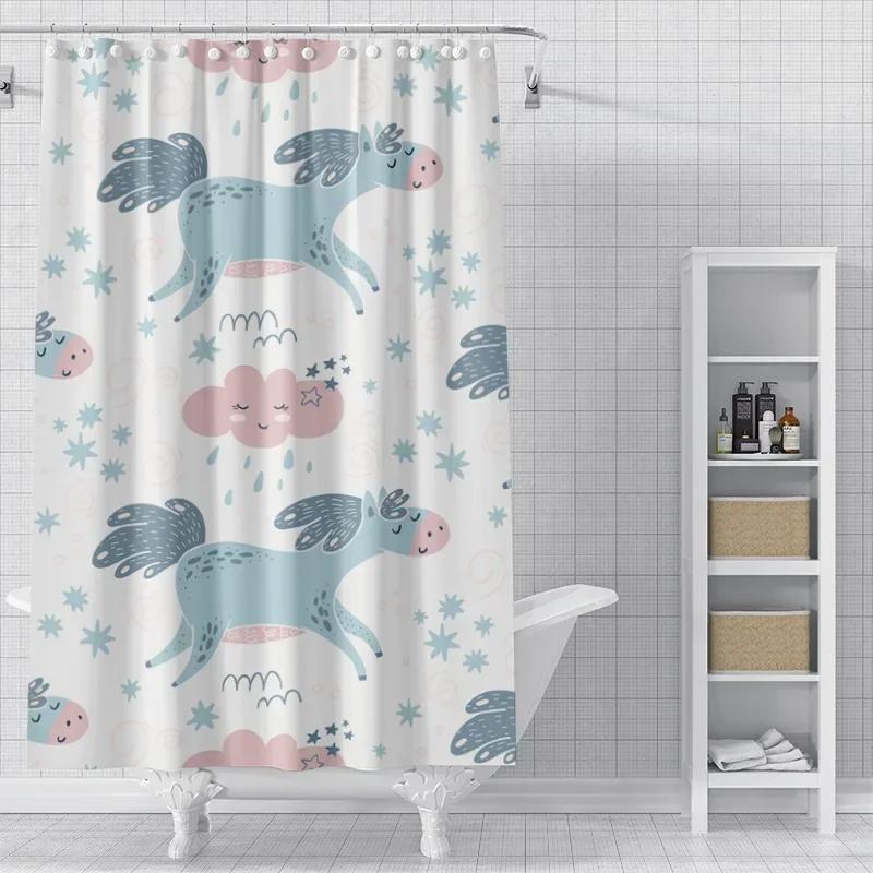 

Домашний декор шторы для ванной водонепроницаемая шторная ткань Современный скандинавский стиль Гостиная милый мультяшный животный принт собаки 90x180cm-35x70in