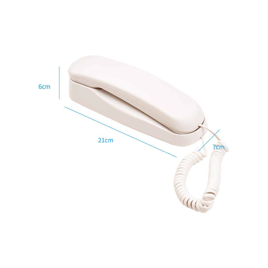 Mini Desktop Corded Landline Phone Fixed Telephone Wall Mountable Supports Mute/ Pause/Redial Functions for Home Hotel Office