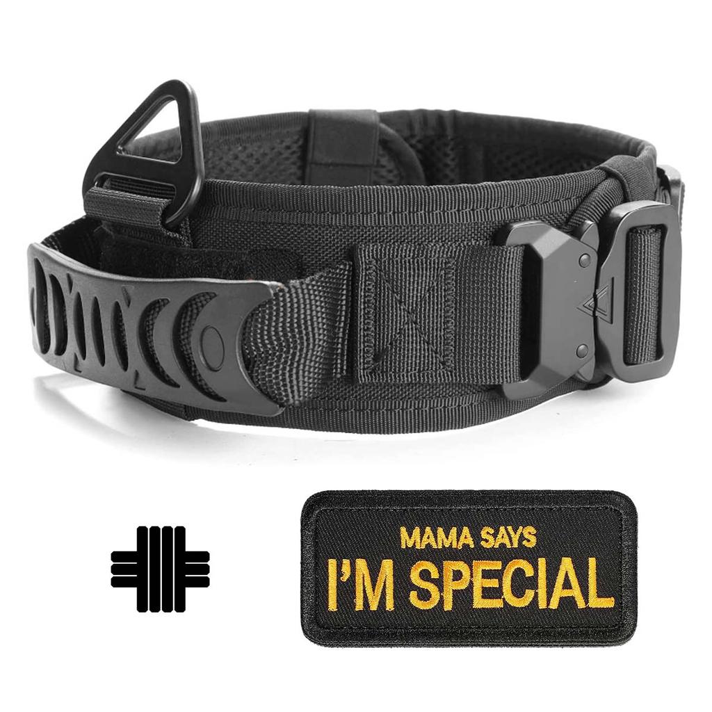 Klasický nastavitelný obojek pro psa, Reflexní výcvikový vojenský obojek pro psa, Nylonový vysoce odolný taktický obojek pro psa, Německý ovčák